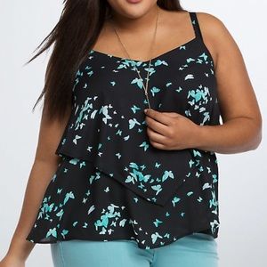BUTTERFLY GEORGETTE DOUBLE LAYER CAMI